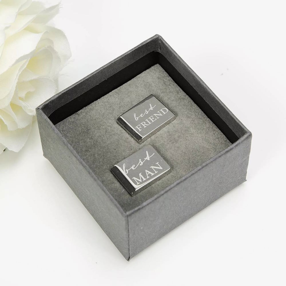Amore Chrome Plated Best Man Cufflinks AM134