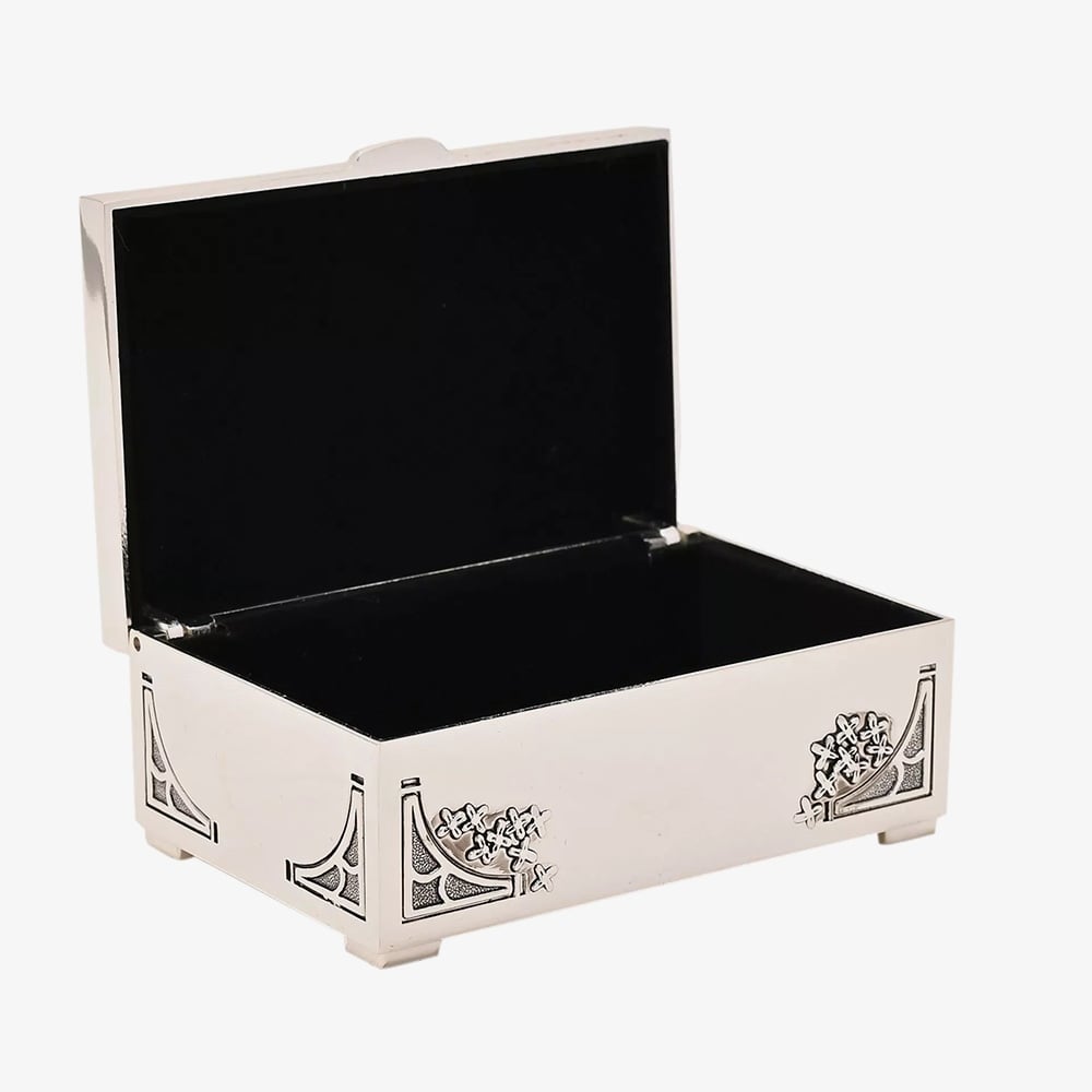 Sophia Oblong Flower Design Trinket Box JTB101