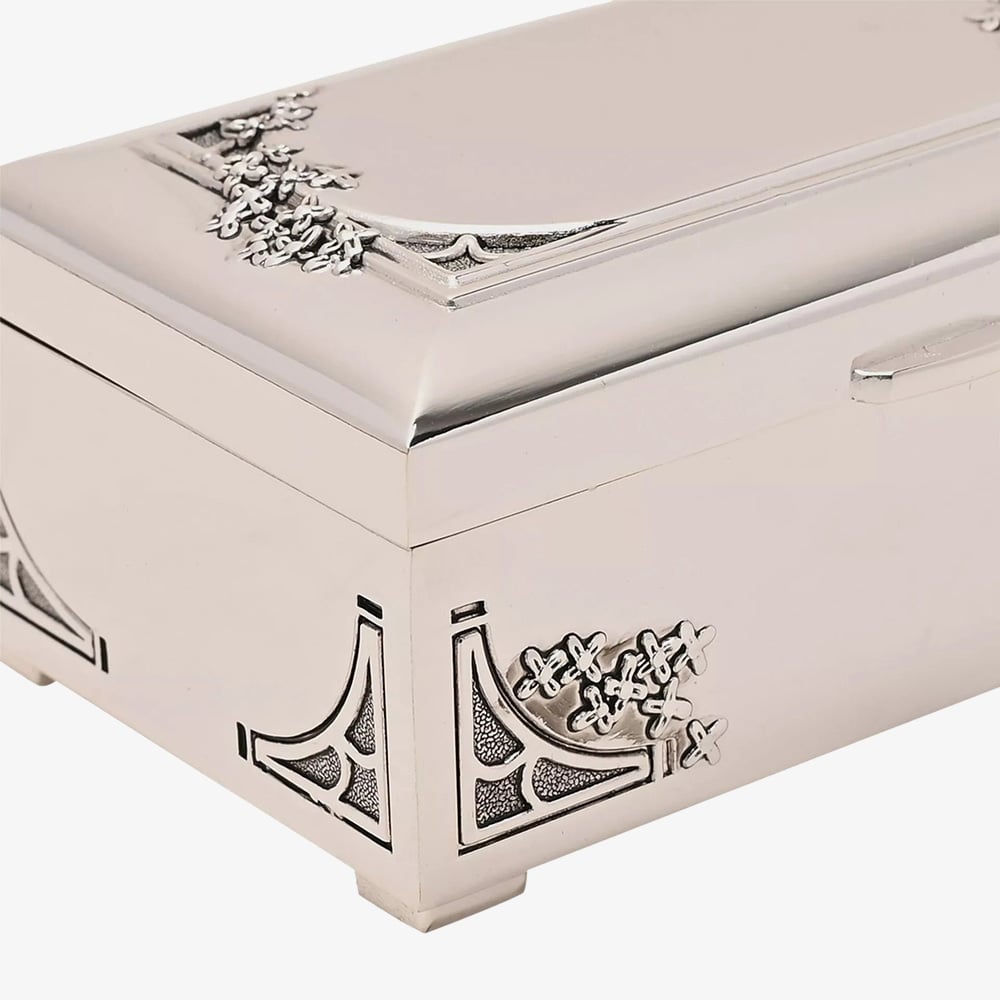 Sophia Oblong Flower Design Trinket Box JTB101