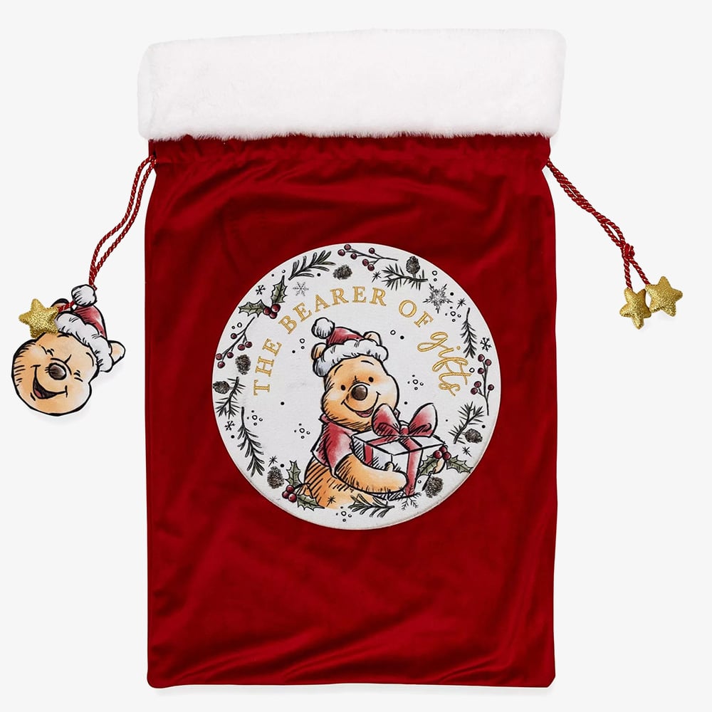 Disney Winnie The Pooh Red Christmas Sack Homeware XM9666