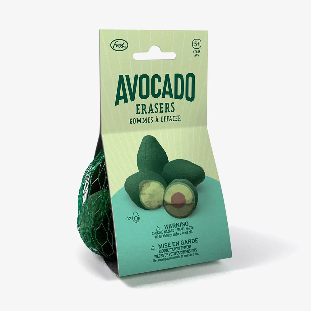 Fred 4 Piece Avocado Erasers Novelty Gift 5280878