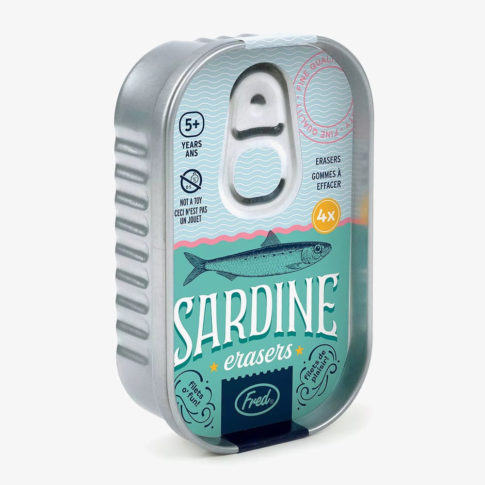 Fred 4 Piece Sardine Erasers Novelty Gift 5321943
