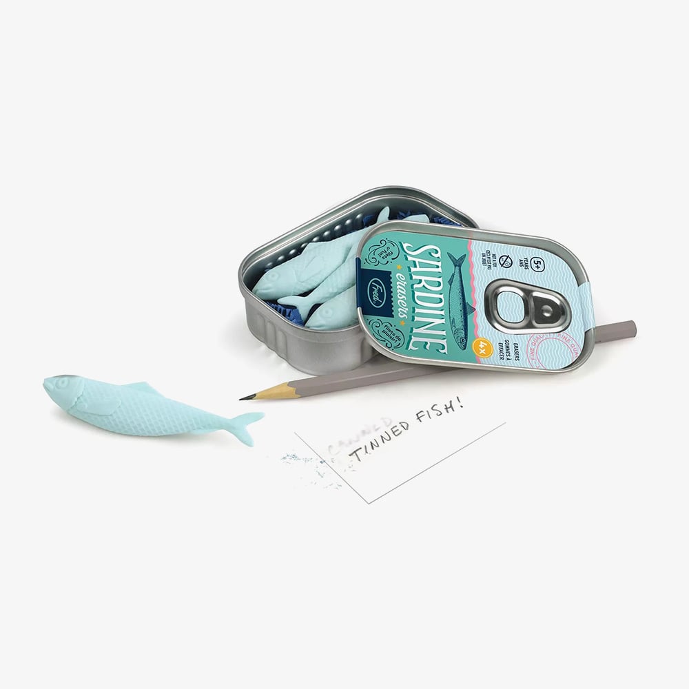 Fred 4 Piece Sardine Erasers Novelty Gift 5321943