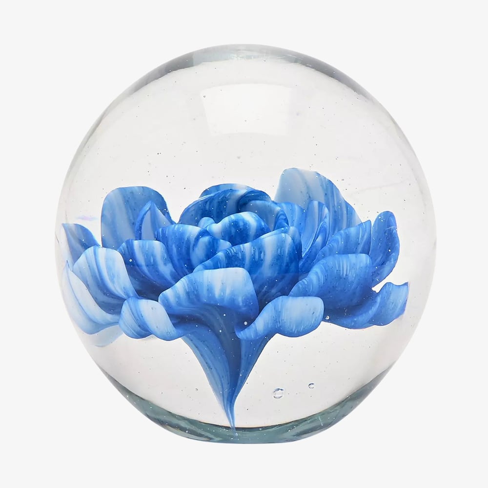Objects D'Art Blue Flower Paper Weight Ornament 69708