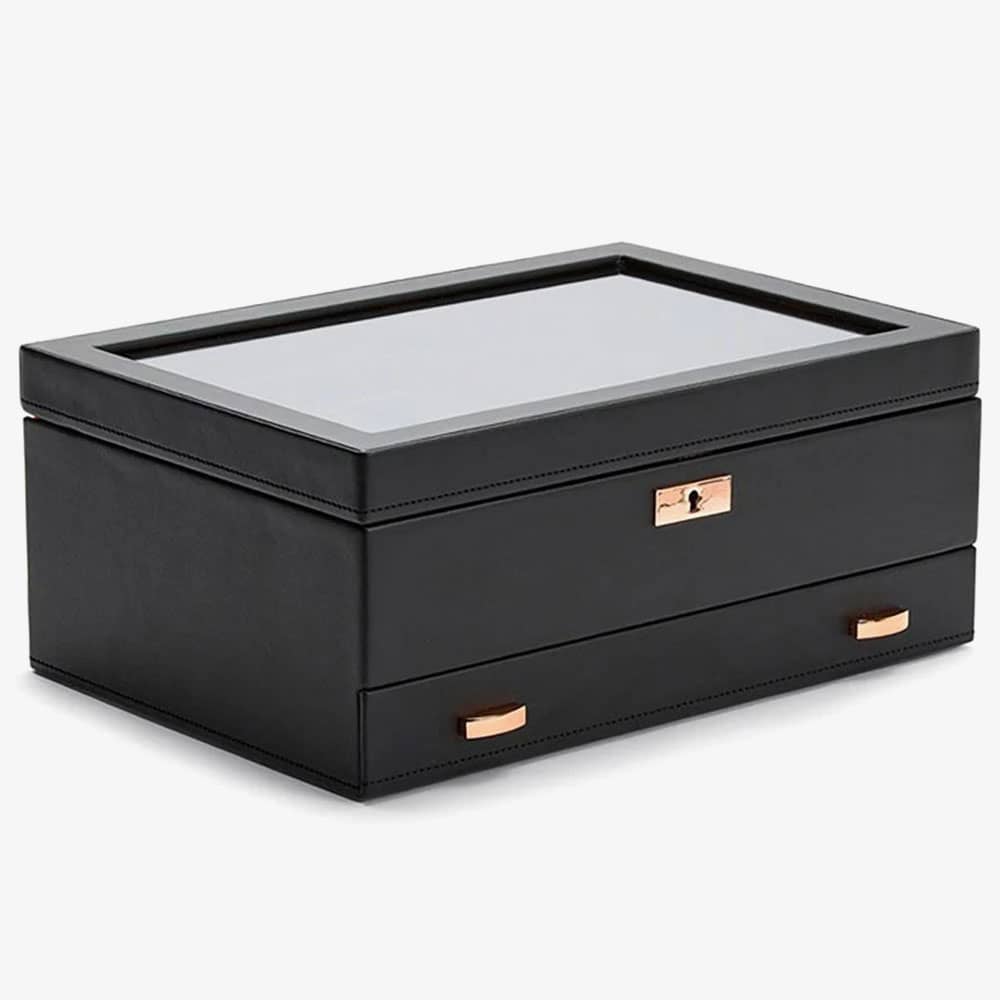 WOLF Axis Copper 10 Piece Watch Box With Drawer 488216