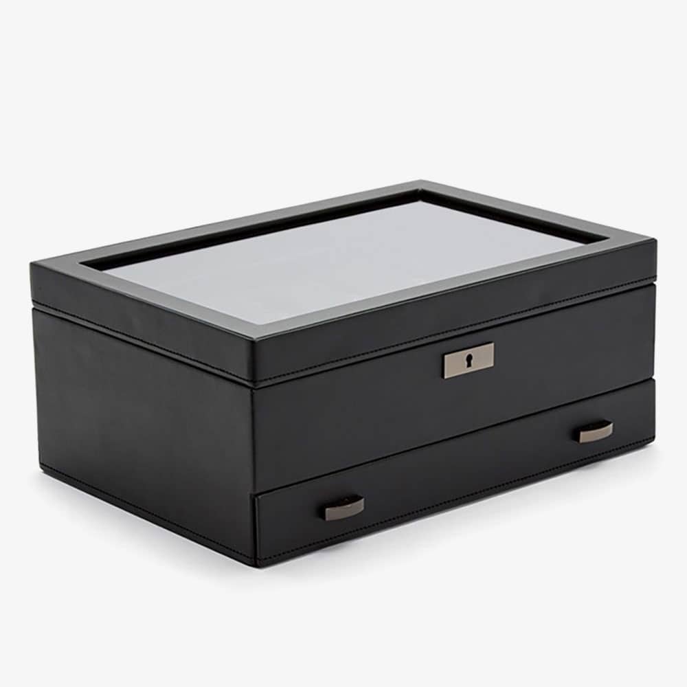 WOLF Axis Powder Coat 10 Piece Watch Box With Drawer 488203