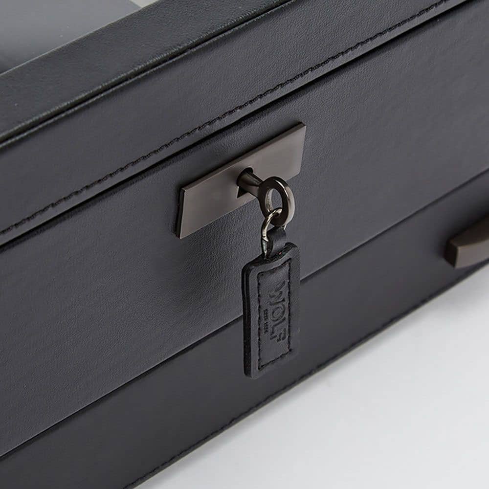 WOLF Axis Powder Coat 10 Piece Watch Box With Drawer 488203