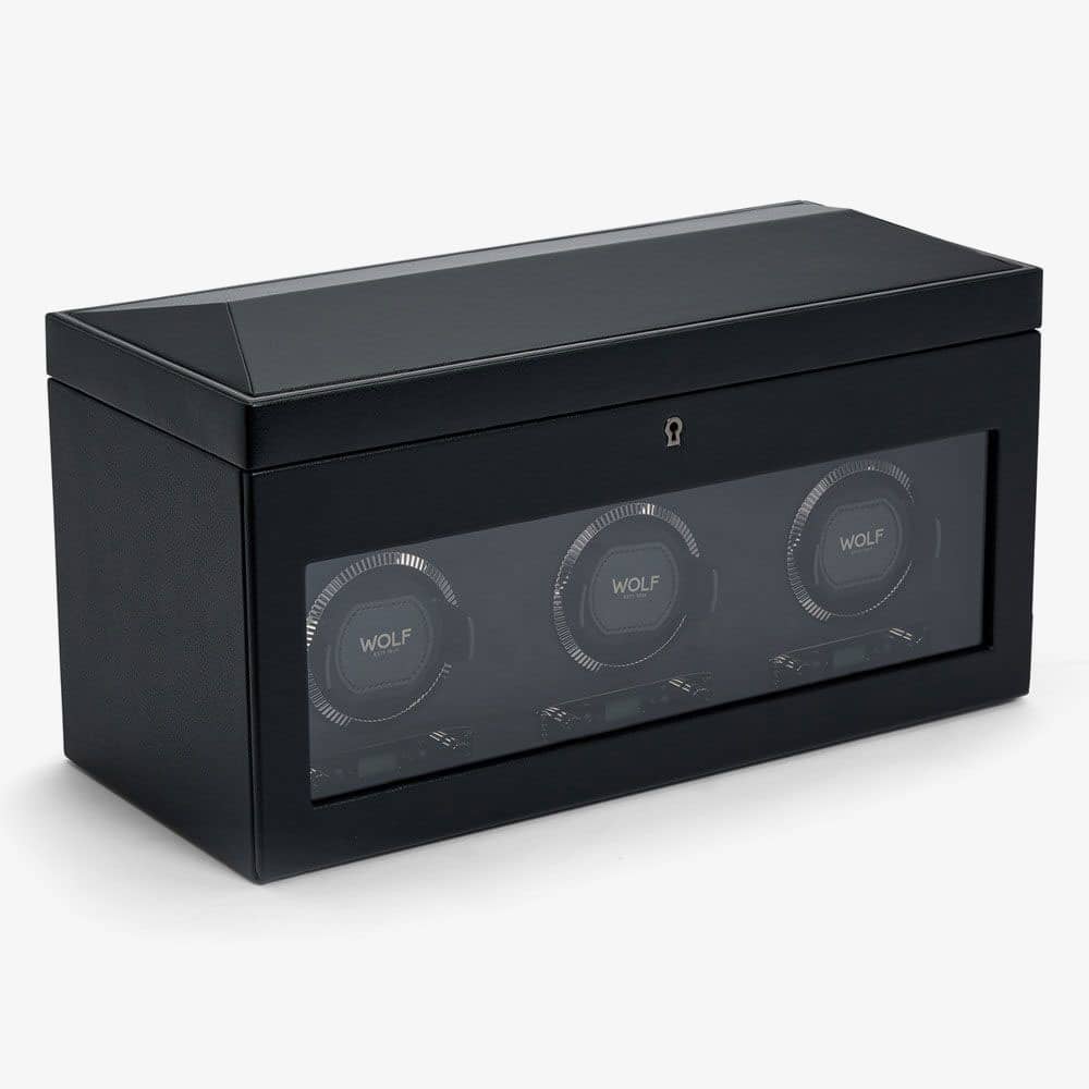 WOLF British Racing Black Triple Watch Winder 792302