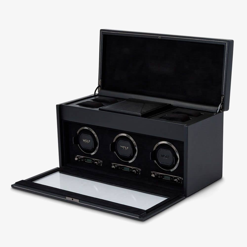 WOLF British Racing Black Triple Watch Winder 792302