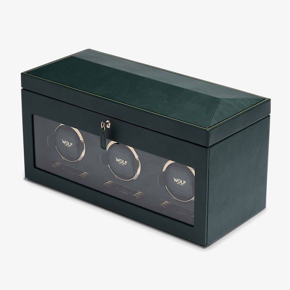 WOLF British Racing Green Triple Watch Winder 792341