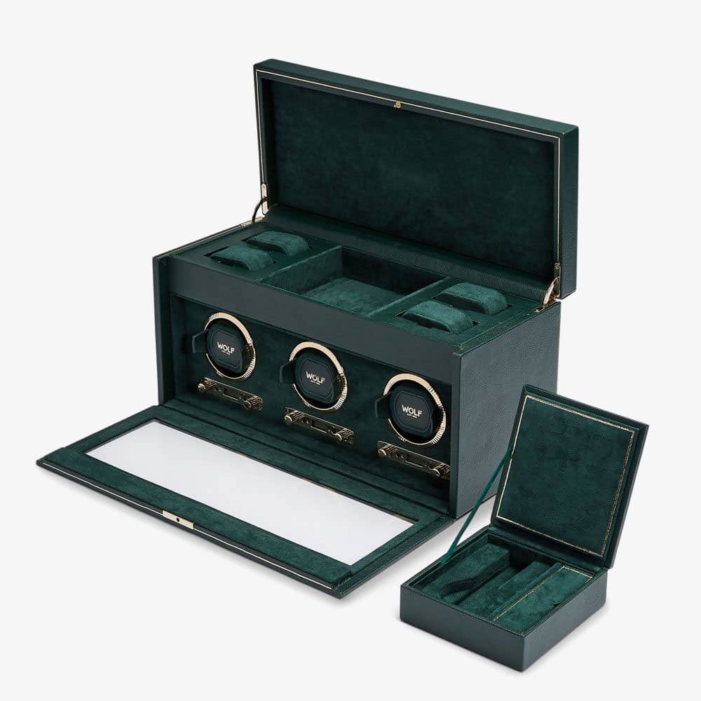 WOLF British Racing Green Triple Watch Winder 792341