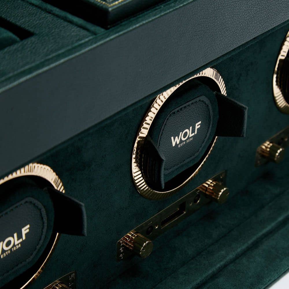 WOLF British Racing Green Triple Watch Winder 792341