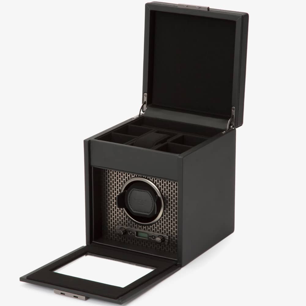 WOLF Axis Powder Coat Single Watch Winder With Storage 469203