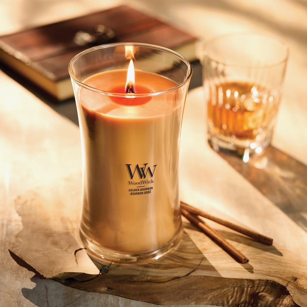 WoodWick Golden Bourbon Large Hourglass Candle 2654084E