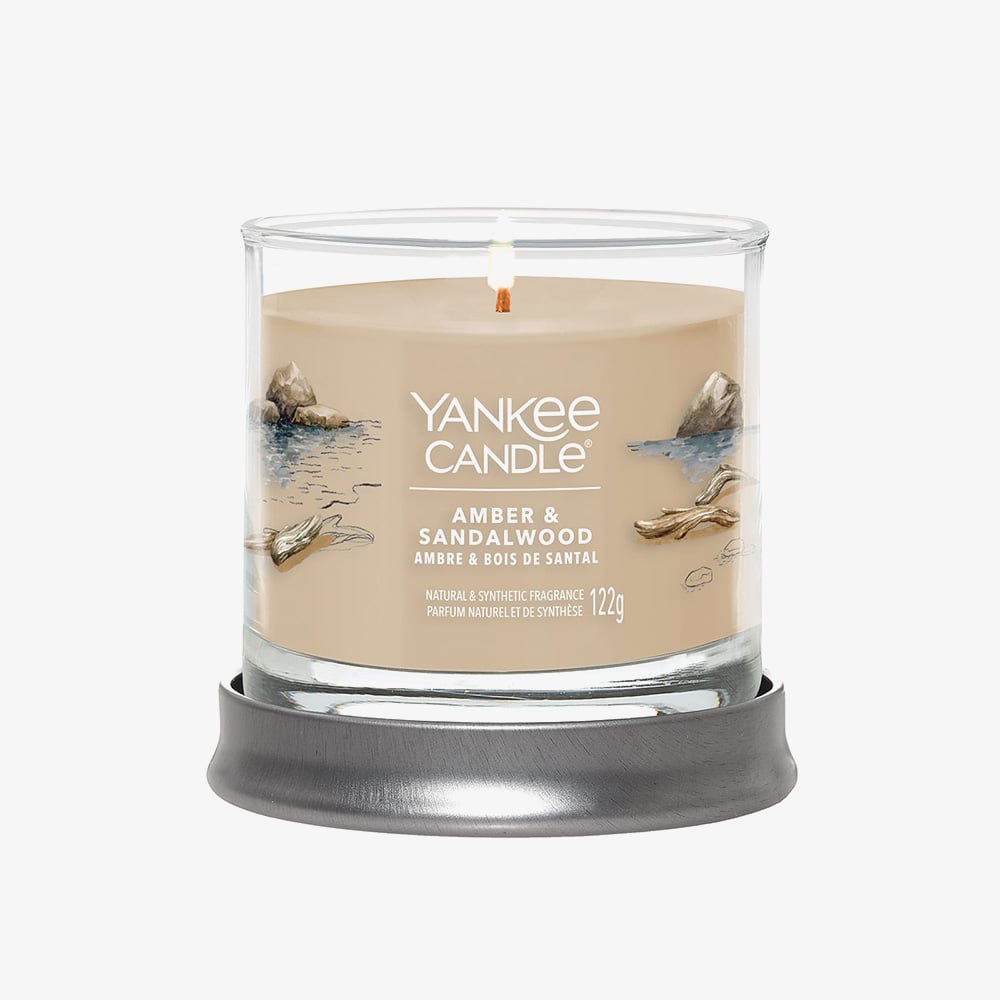 Bougie Signature ambre et bois de santal petit modèle - Yankee Candle - Marron - Cire