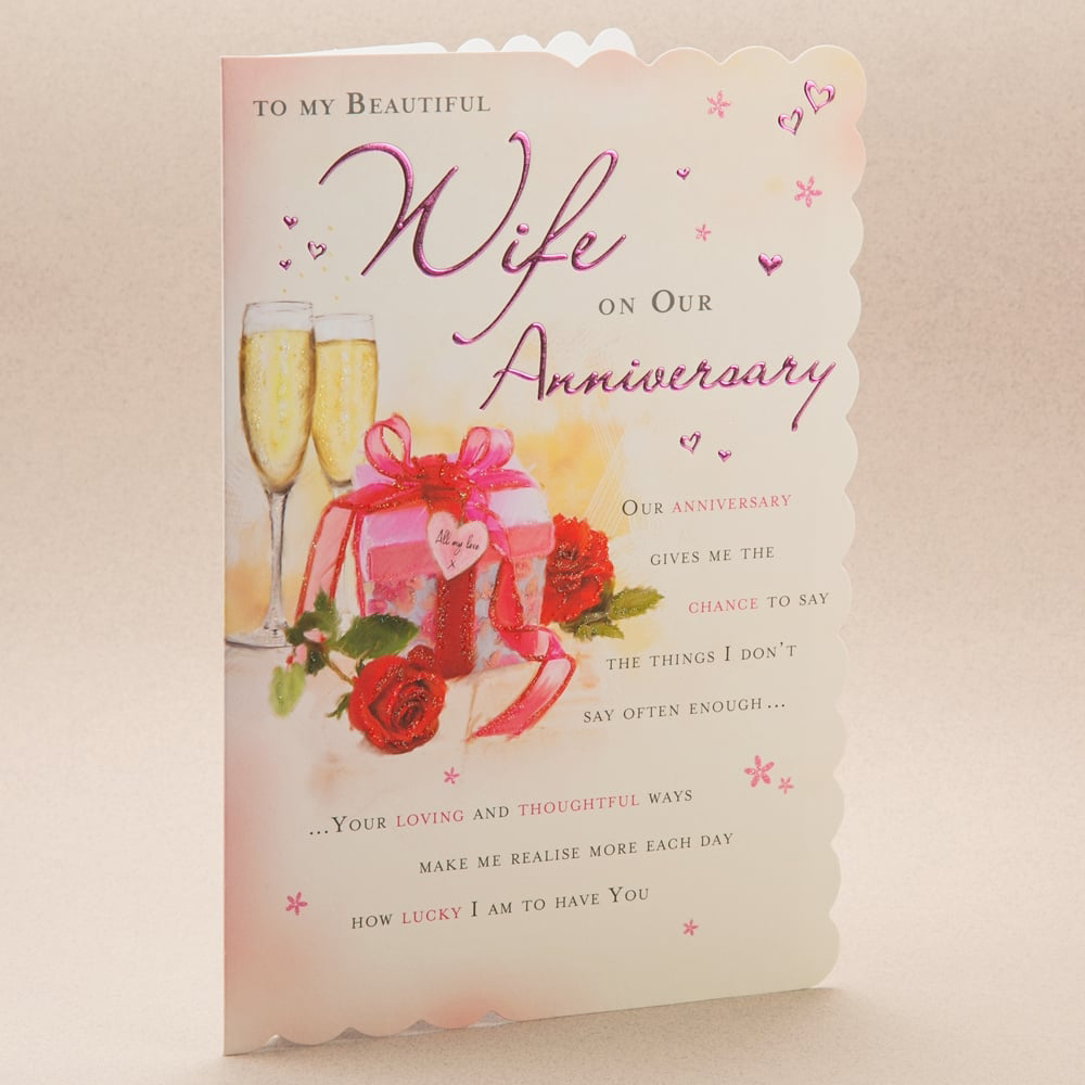 Product photograph of Anniversary Wife Card from The Jewel Hut