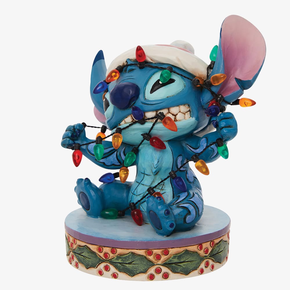 Disney Traditions Stitch Wrapped In Lights Figurine 6010872