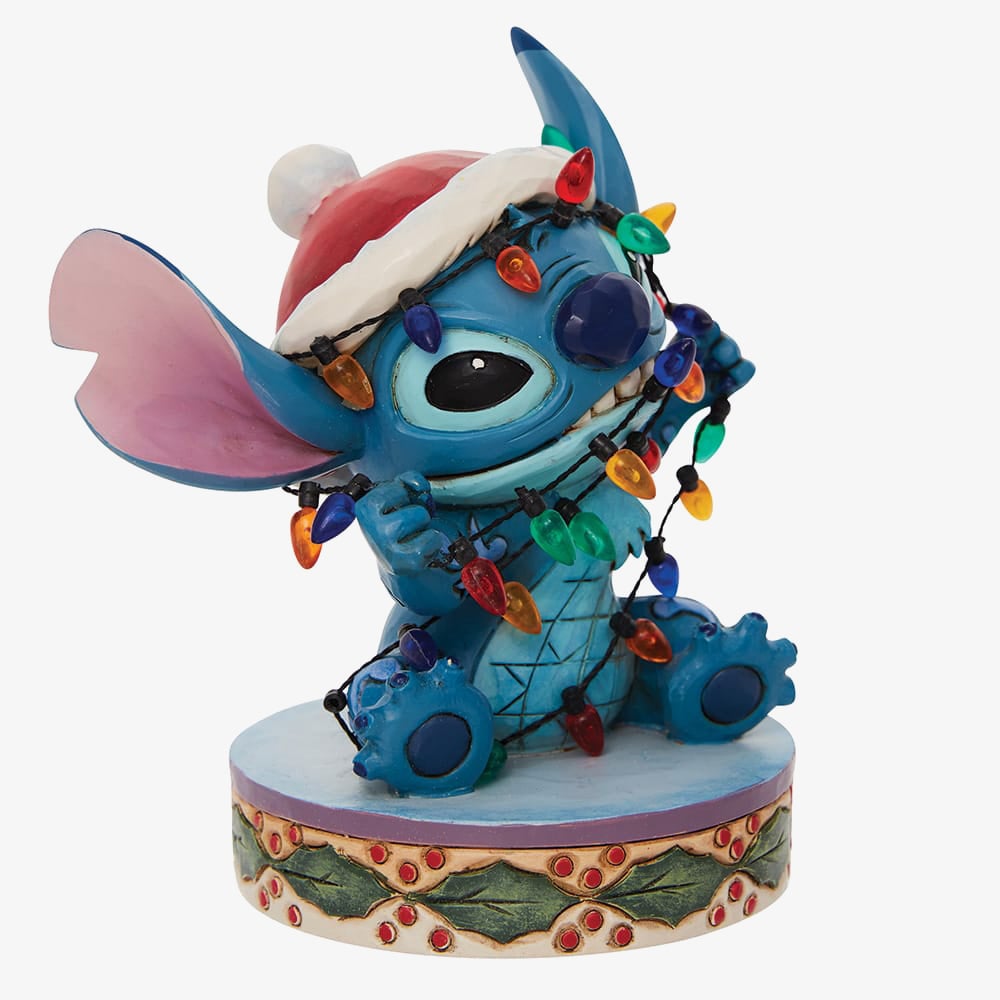 Disney Traditions Stitch Wrapped In Lights Figurine 6010872