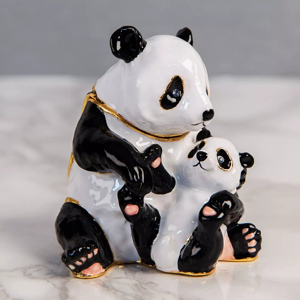 Treasured Trinkets Panda And Baby Trinket Box 15638