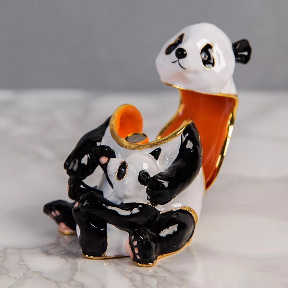 Treasured Trinkets Panda And Baby Trinket Box 15638