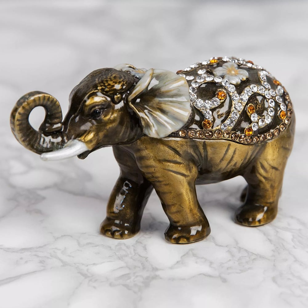 Treasured Trinkets Embellished Elephant Trinket Box 14706