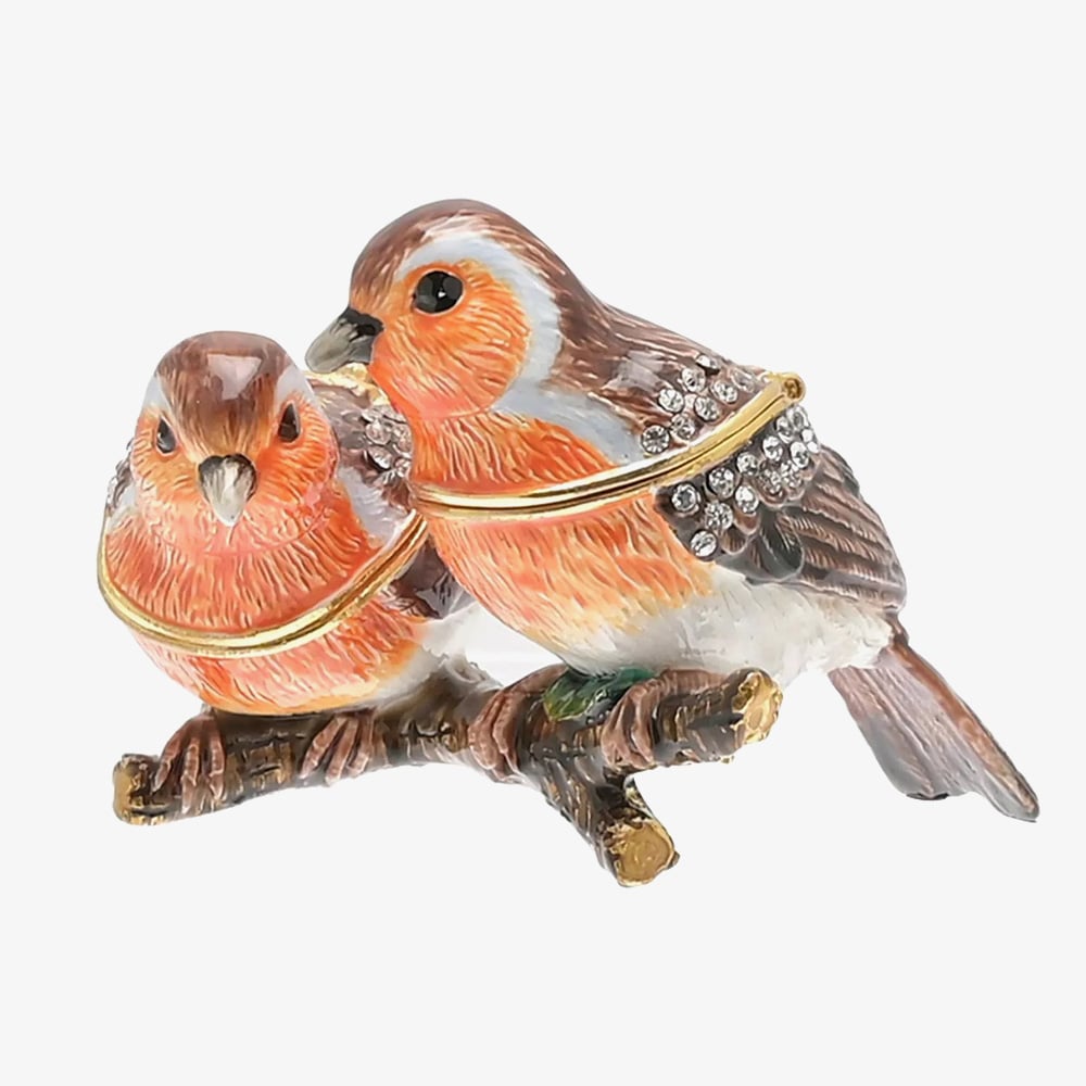 Treasured Trinkets Pair Of Robins Trinket Box 15734