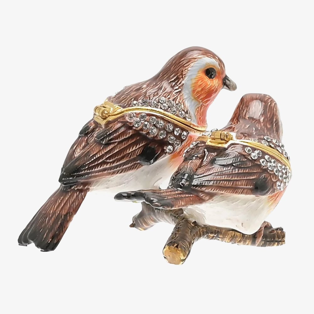 Treasured Trinkets Pair Of Robins Trinket Box 15734