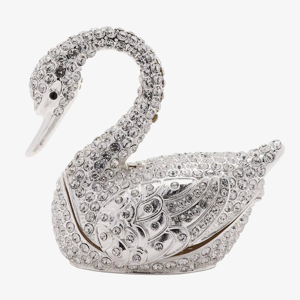 Treasured Trinkets Crystal Swan Trinket Box 15786