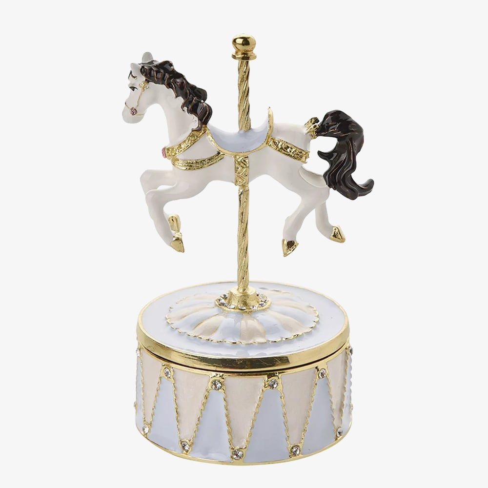 Treasured Trinkets Musical Carousel Horse Trinket Box 15765