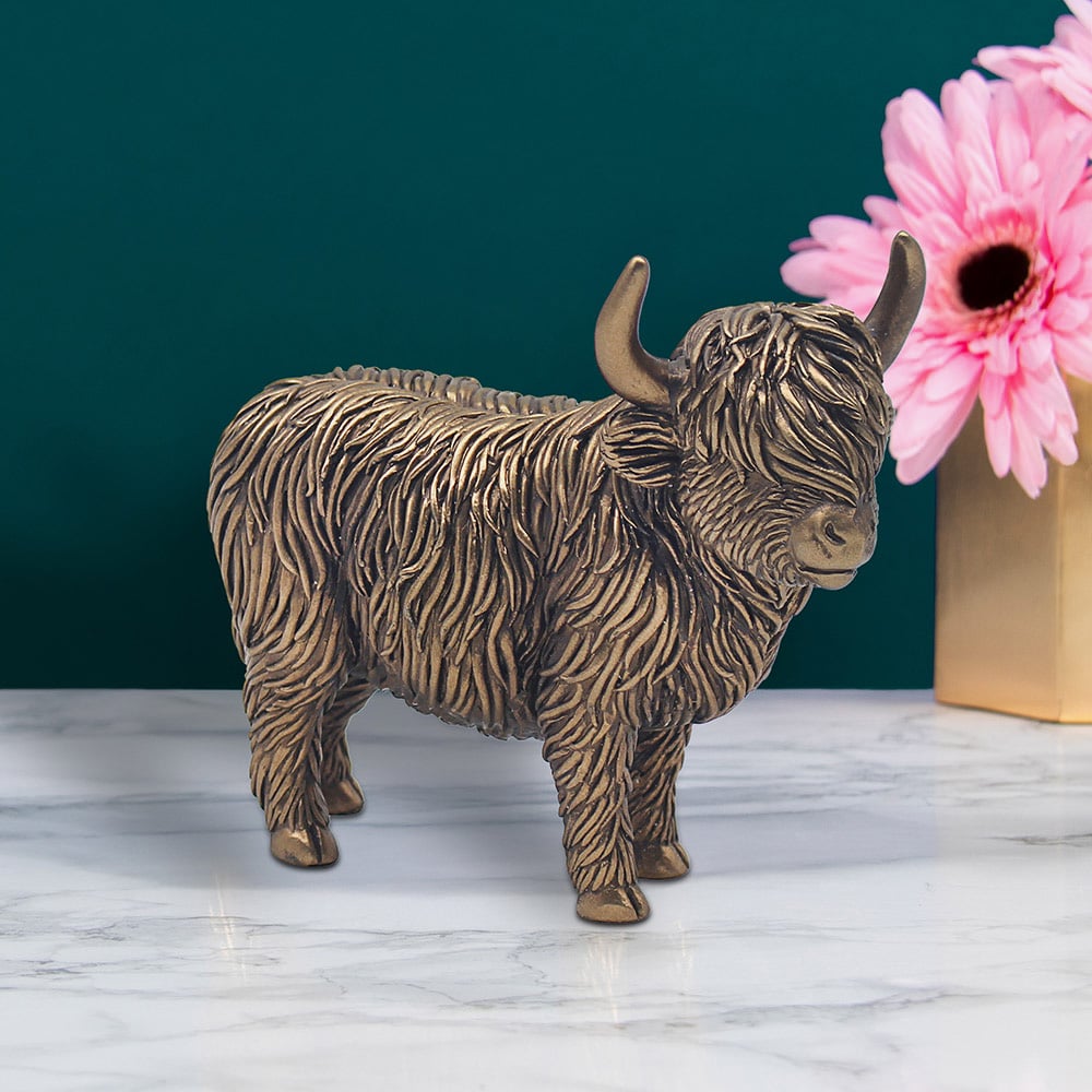 Reflections Bronzed Highland Cow Ornament LP72550A