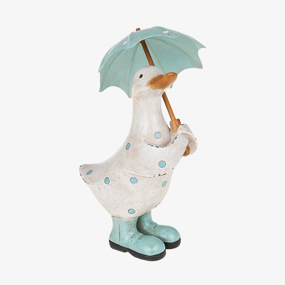 Polka Dot Brolly Duck Aqua Small Figurine 295601
