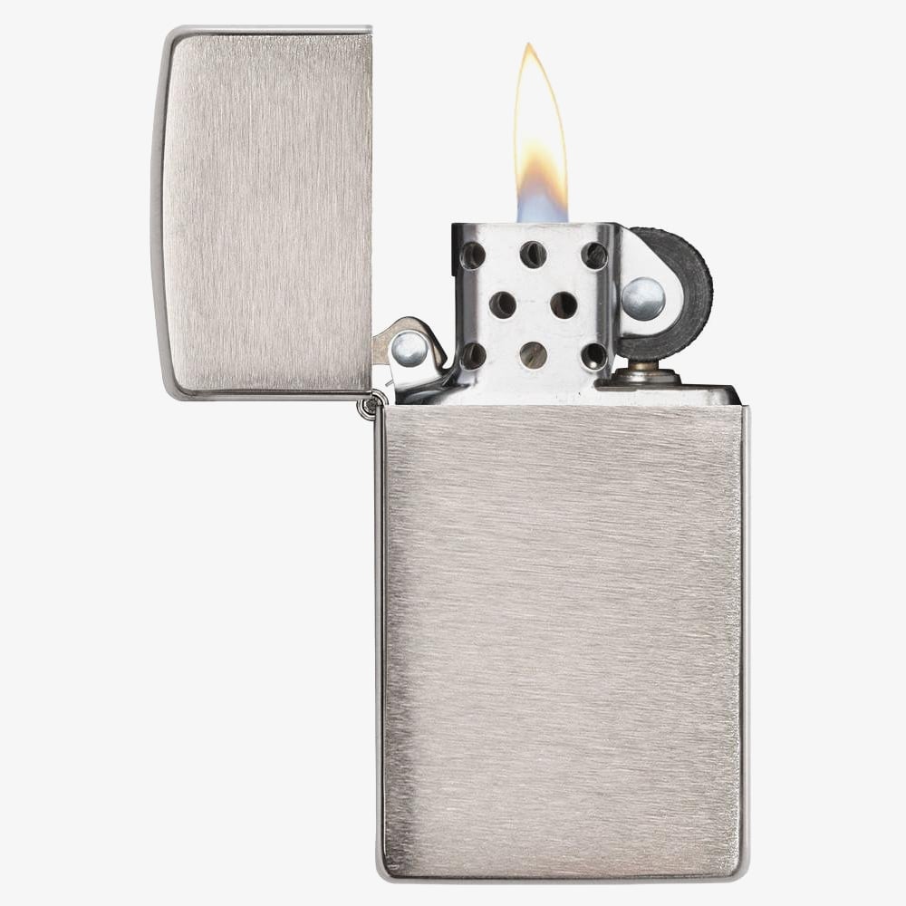 Zippo Slim Brushed Chrome Lighter 1600-000408