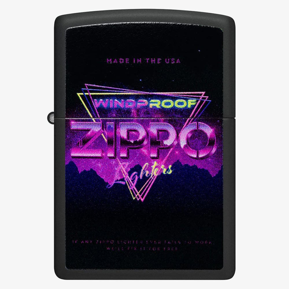 Zippo Matte Black Neon Design Lighter 46247