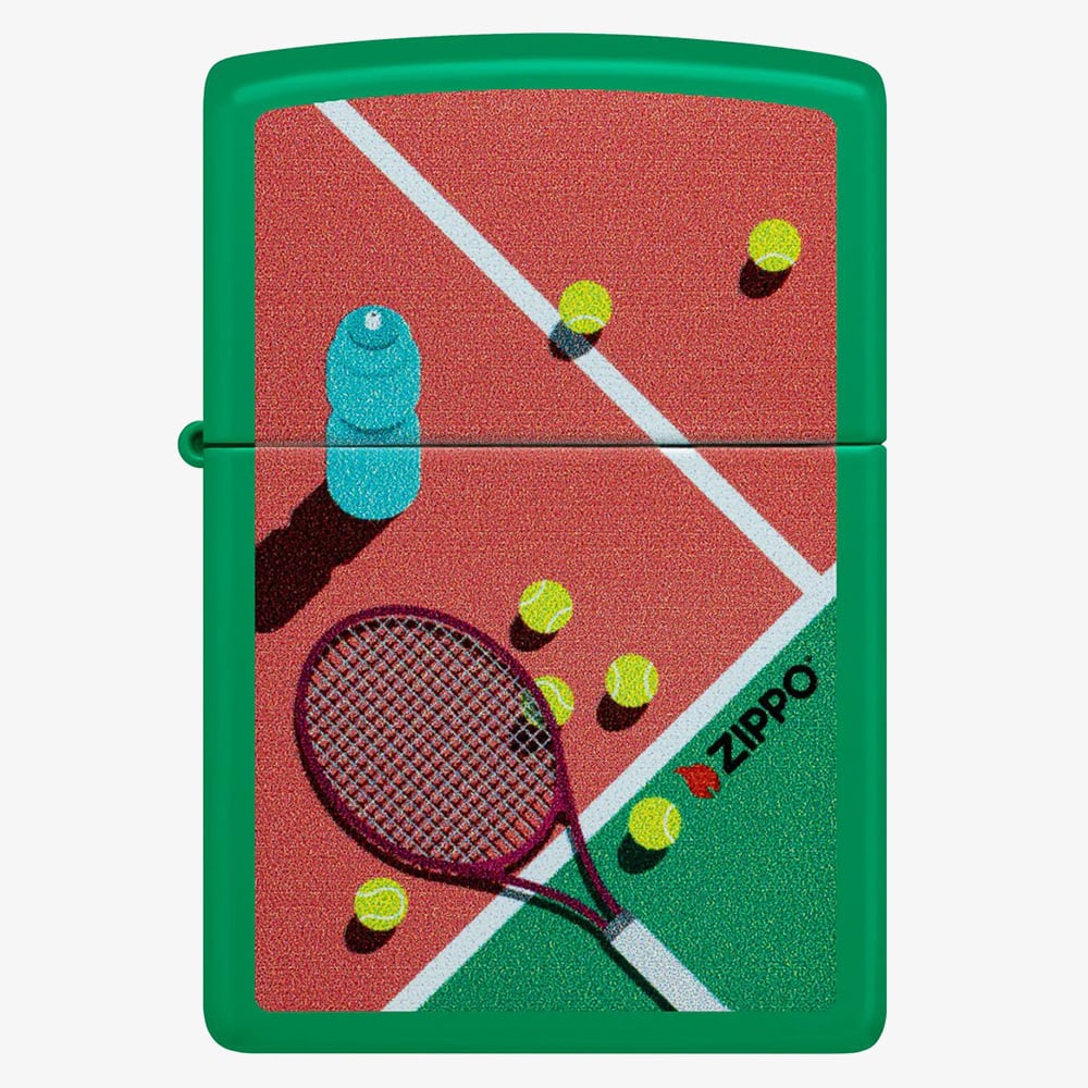 Zippo Matte Green Tennis Design Lighter 46627
