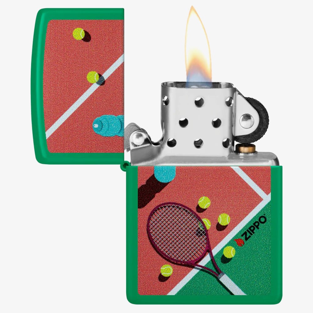 Zippo Matte Green Tennis Design Lighter 46627