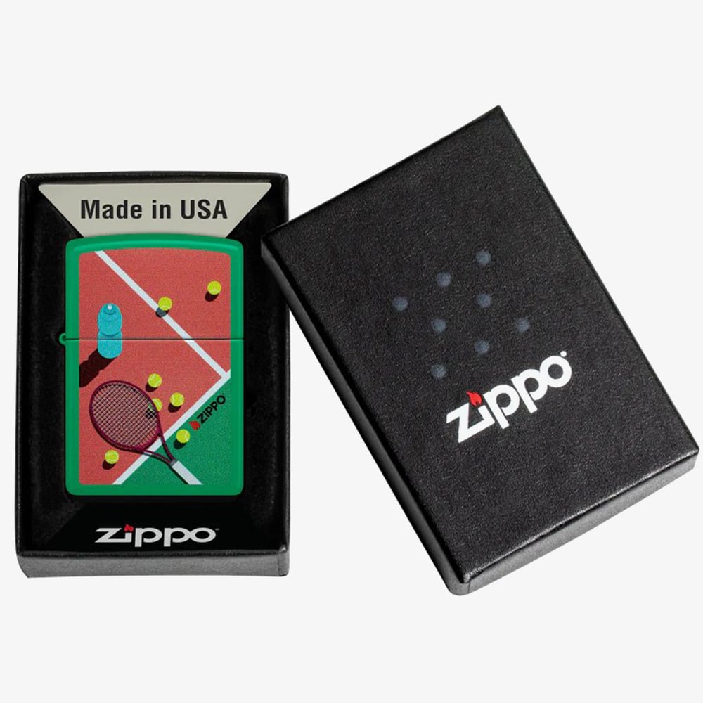 Zippo Matte Green Tennis Design Lighter 46627