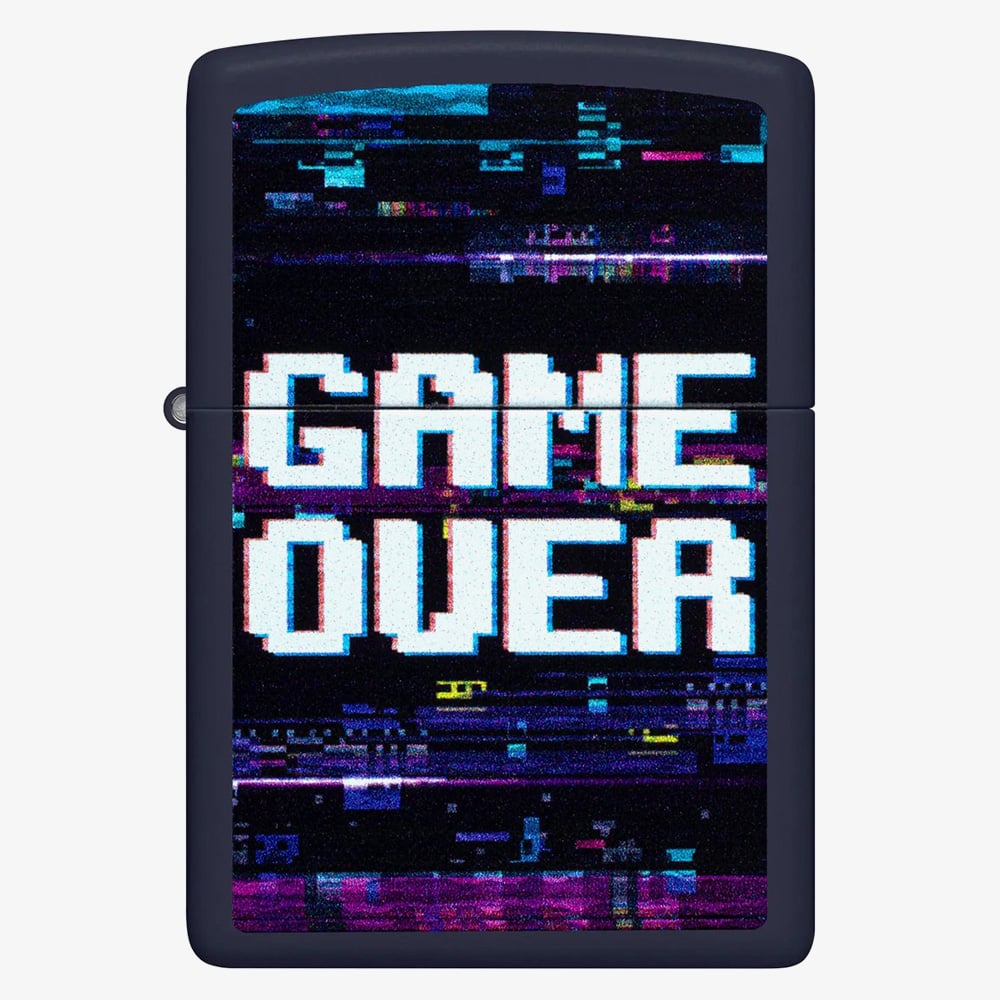 Zippo Matte Navy Game Over Design Lighter 46663