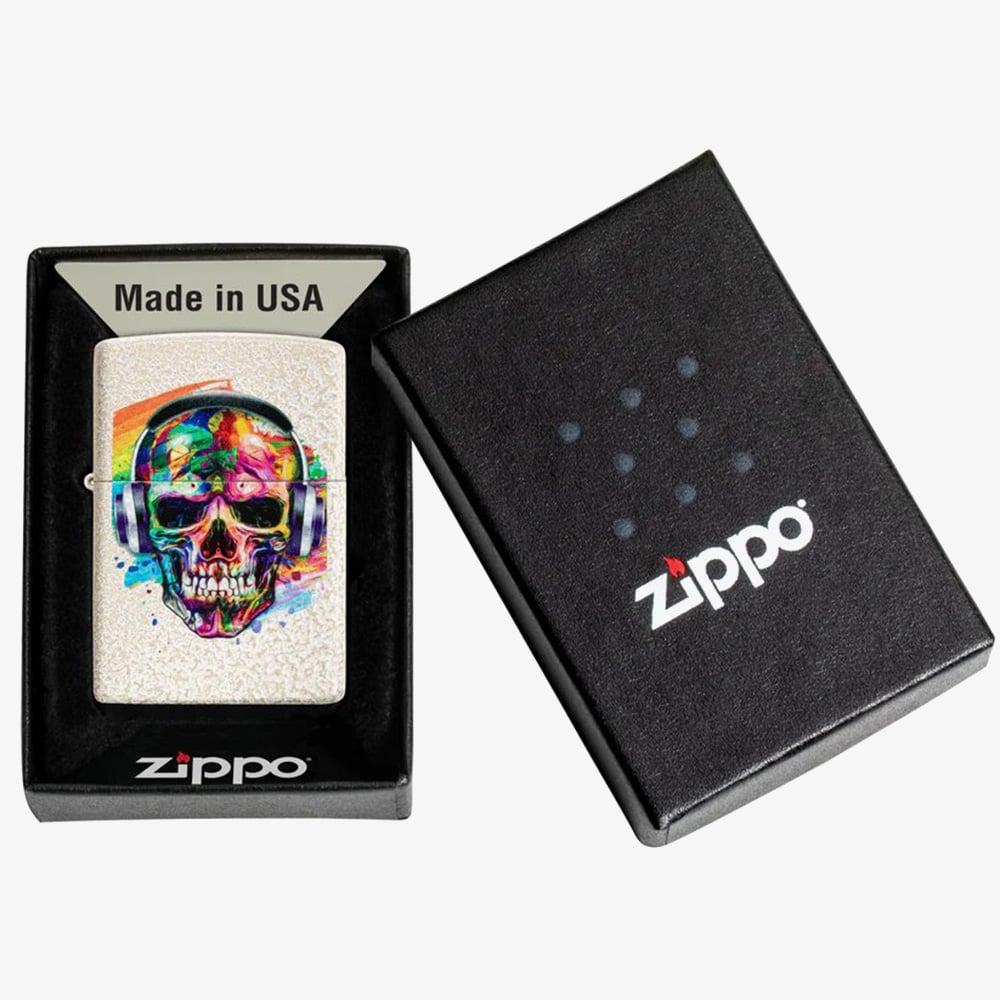 Zippo Skull Headphones Design Lighter 49904