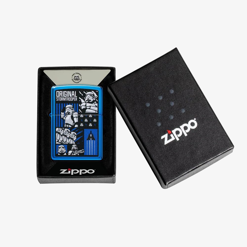 Zippo Original Stormtrooper Collage Blue Polish Lighter 20446-125183