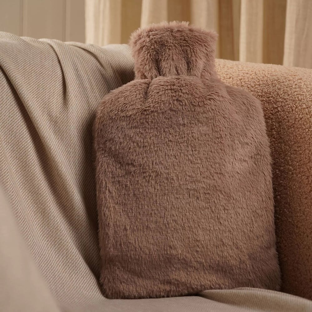 Sophia Faux Fur Taupe 1.7L Hot Water Bottle SP3660