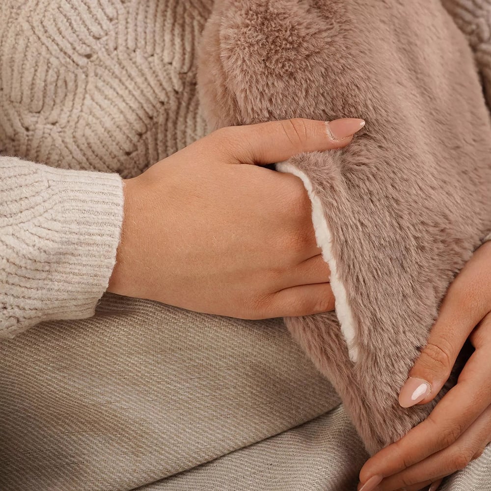 Sophia Faux Fur Taupe 1.7L Hot Water Bottle SP3660