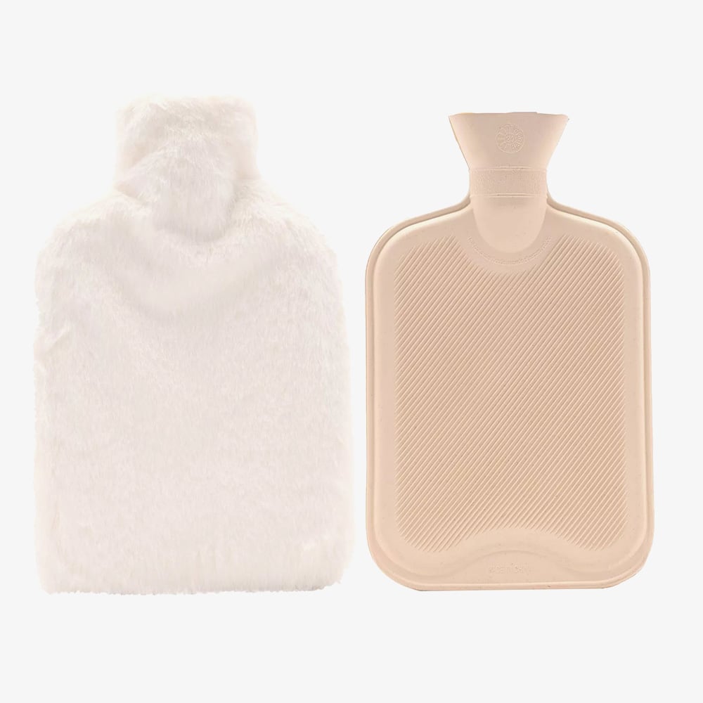 Sophia Faux Fur White 1.7L Muff Hot Water Bottle SP3661