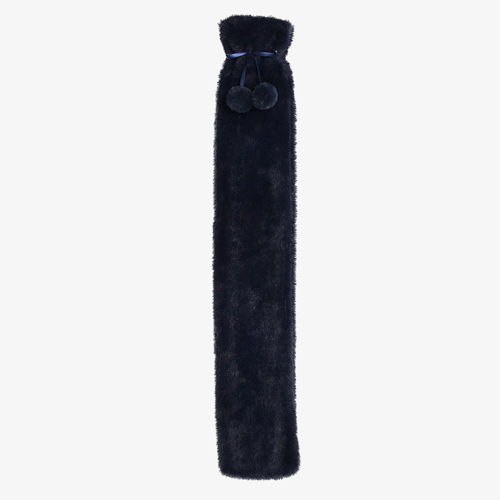 Sophia Faux Fur Navy 1.7L Long Hot Water Bottle SP3666