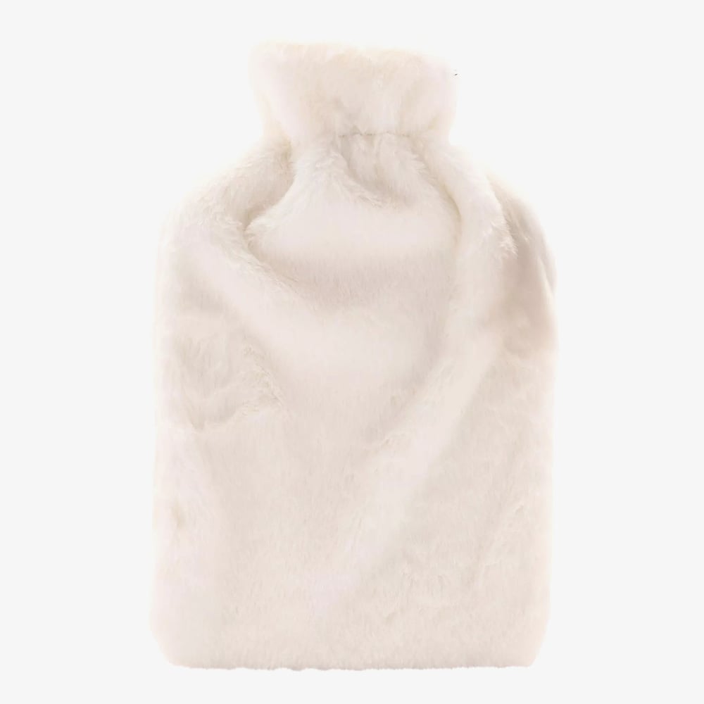 Sophia Faux Fur White 1.7L Hot Water Bottle & Eye Mask SP3667