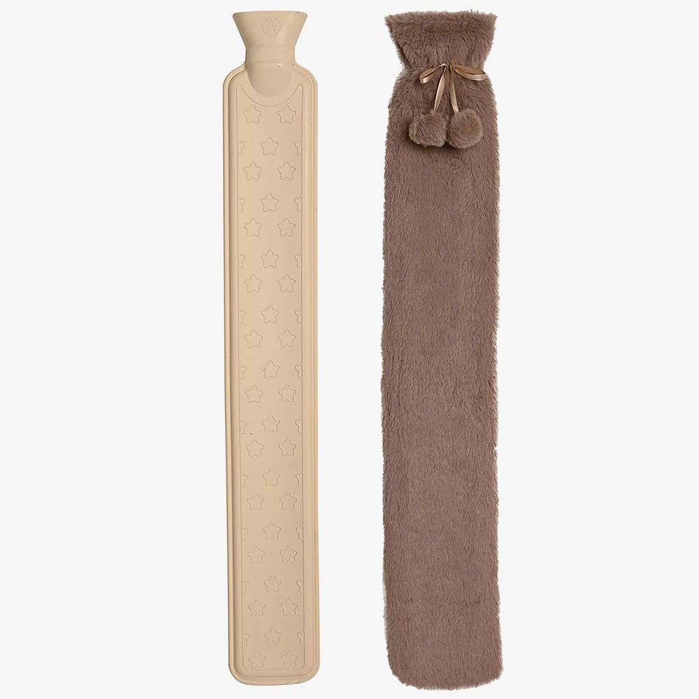 Sophia Faux Fur Taupe 1.7L Long Hot Water Bottle SP3664