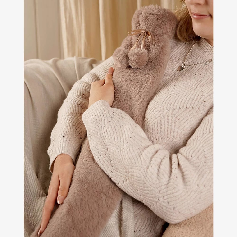 Sophia Faux Fur Taupe 1.7L Long Hot Water Bottle SP3664