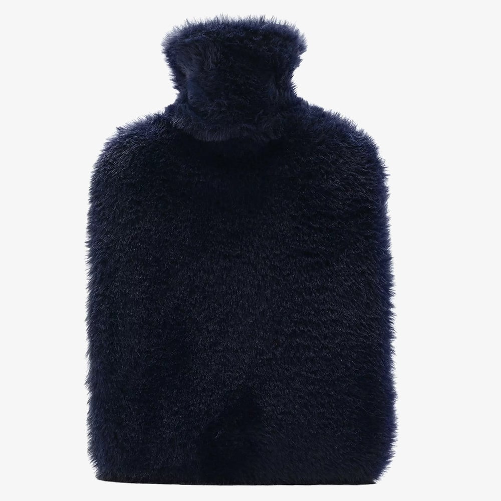 Sophia Faux Fur Navy 1.7L Muff Hot Water Bottle SP3662