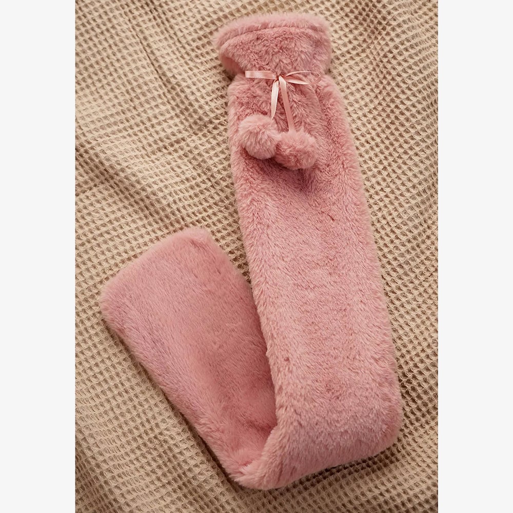 Sophia Faux Fur Pink 1.7L Long Hot Water Bottle SP3663