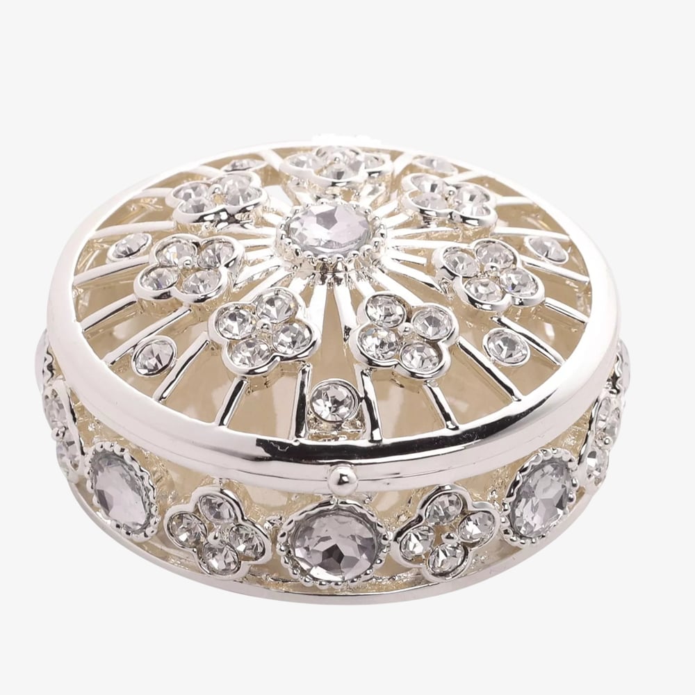 Classic Silver Open Work Trinket Box SP3584
