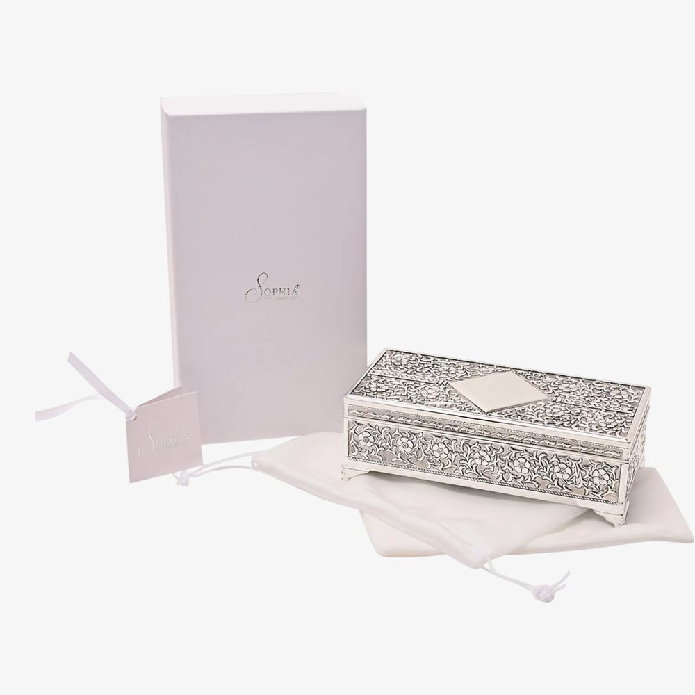 Silver Trinket Box &amp; Pouch JTB100
